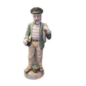 NAUTICAL DECOR, PORCELAIN, SEA CAPTAIN STATUE 14in Made in Taiwan